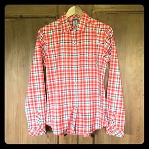 Stio ‘Sidley’ LS sun shirt in poppy plaid, Sz S